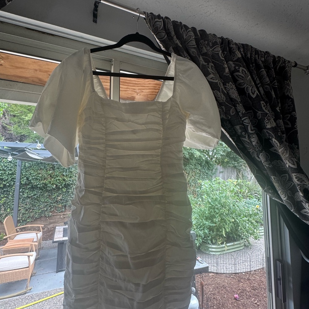 Princess Polly Cream Ruched Mini Dress